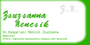 zsuzsanna mencsik business card